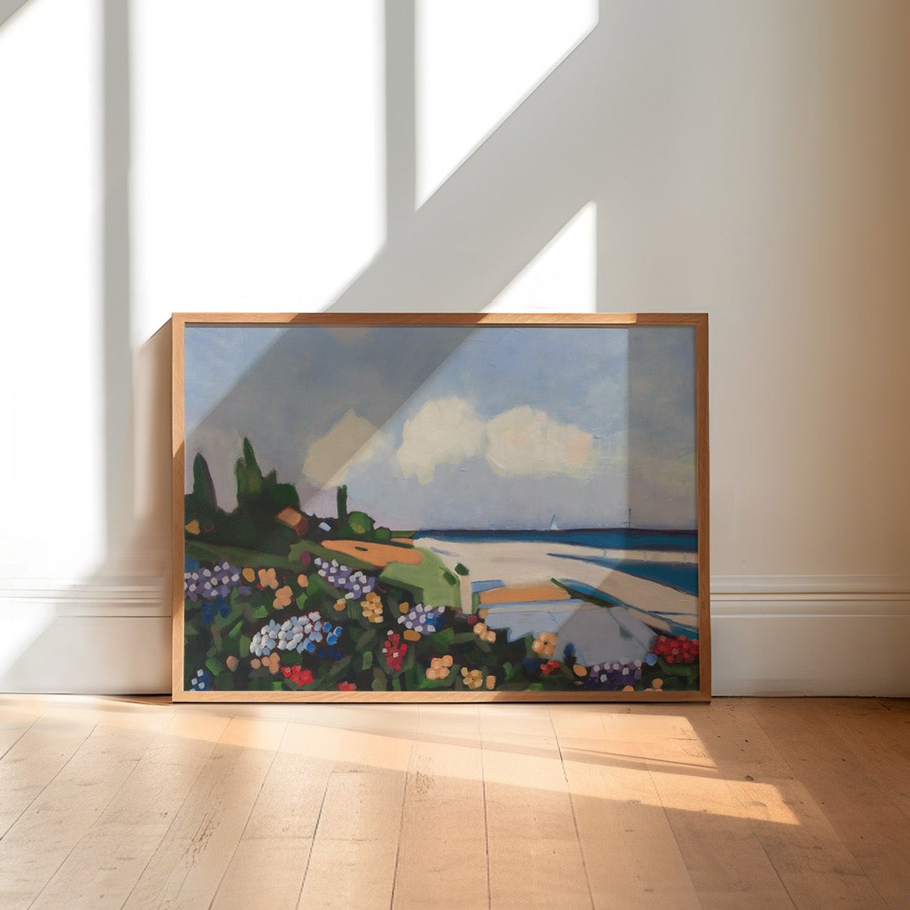 Floral Beach, Original Painting by Christen Zeleznik | Fine Art Print