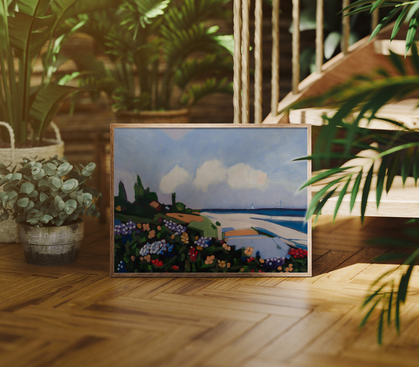 Floral Beach, Original Painting by Christen Zeleznik | Fine Art Print