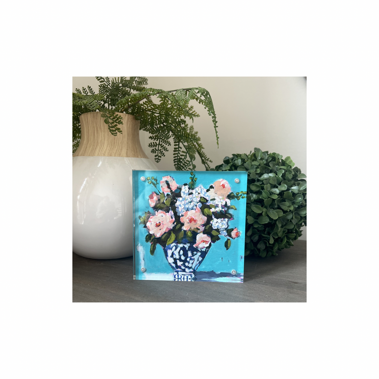 “Close to Me” – Original Mini Floral in Acrylic Block Frame