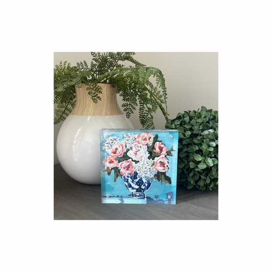 “Sweet Days” – Original Mini Floral in Acrylic Block Frame